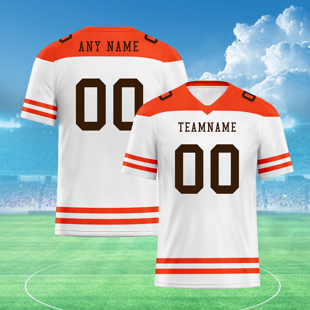 Custom Cleveland Personalized Authentic Football Jersey FBJ02-E0607-8