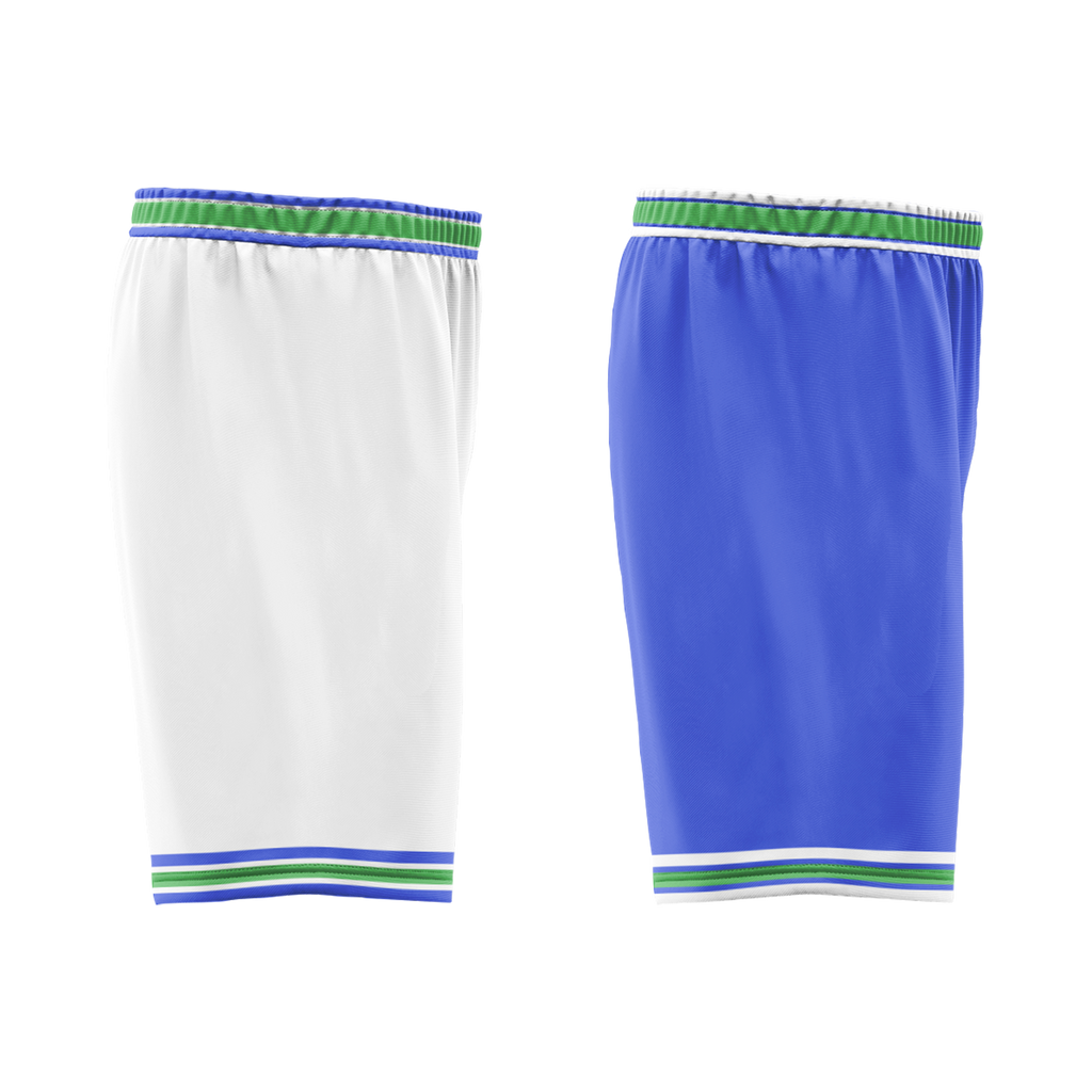 Custom White Blue Classic Style Reversible Basketball Uniform Personalized COOLMAX BBJR-D017045