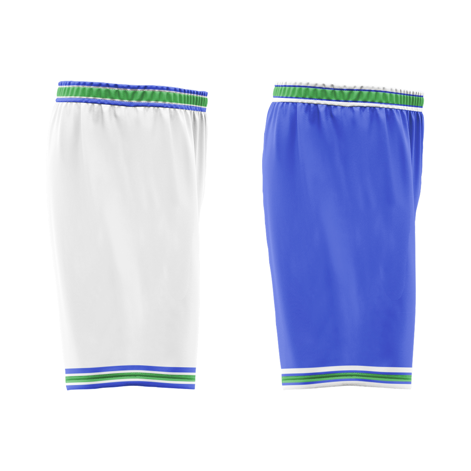 Custom White Blue Classic Style Reversible Basketball Uniform Personalized COOLMAX BBJR-D017045