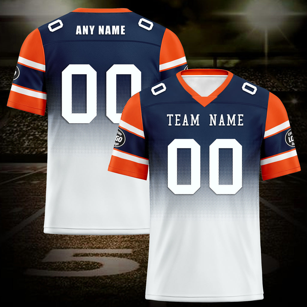 Custom White Blue Denver Personalized Authentic Football Jersey FBJ02-D020249-10