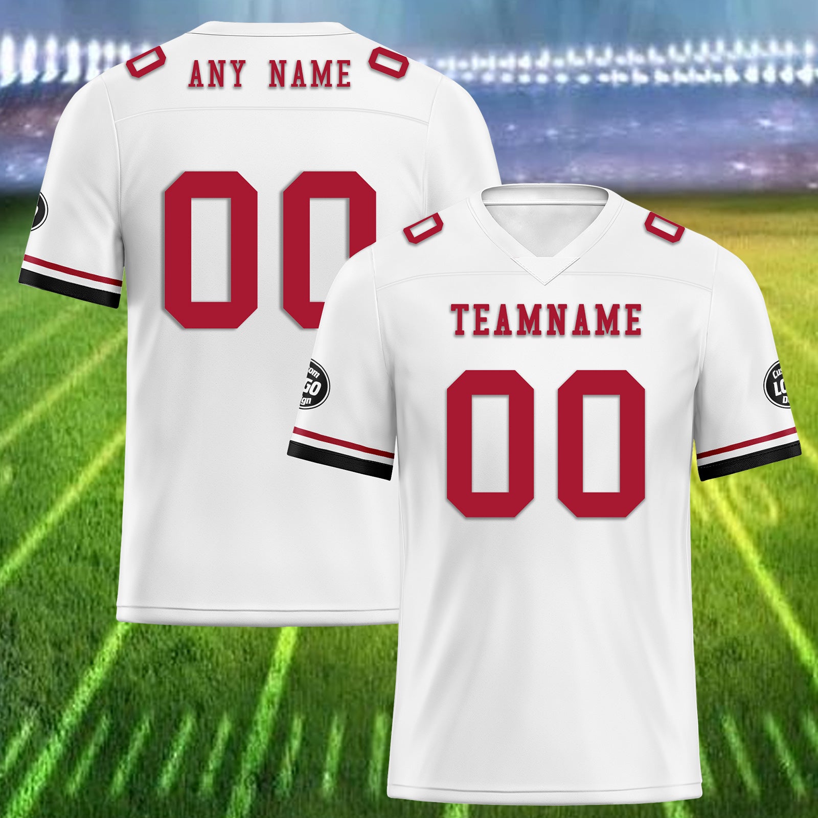 Custom White Atlanta Personalized Authentic Football Jersey FBJ02-D020263-3