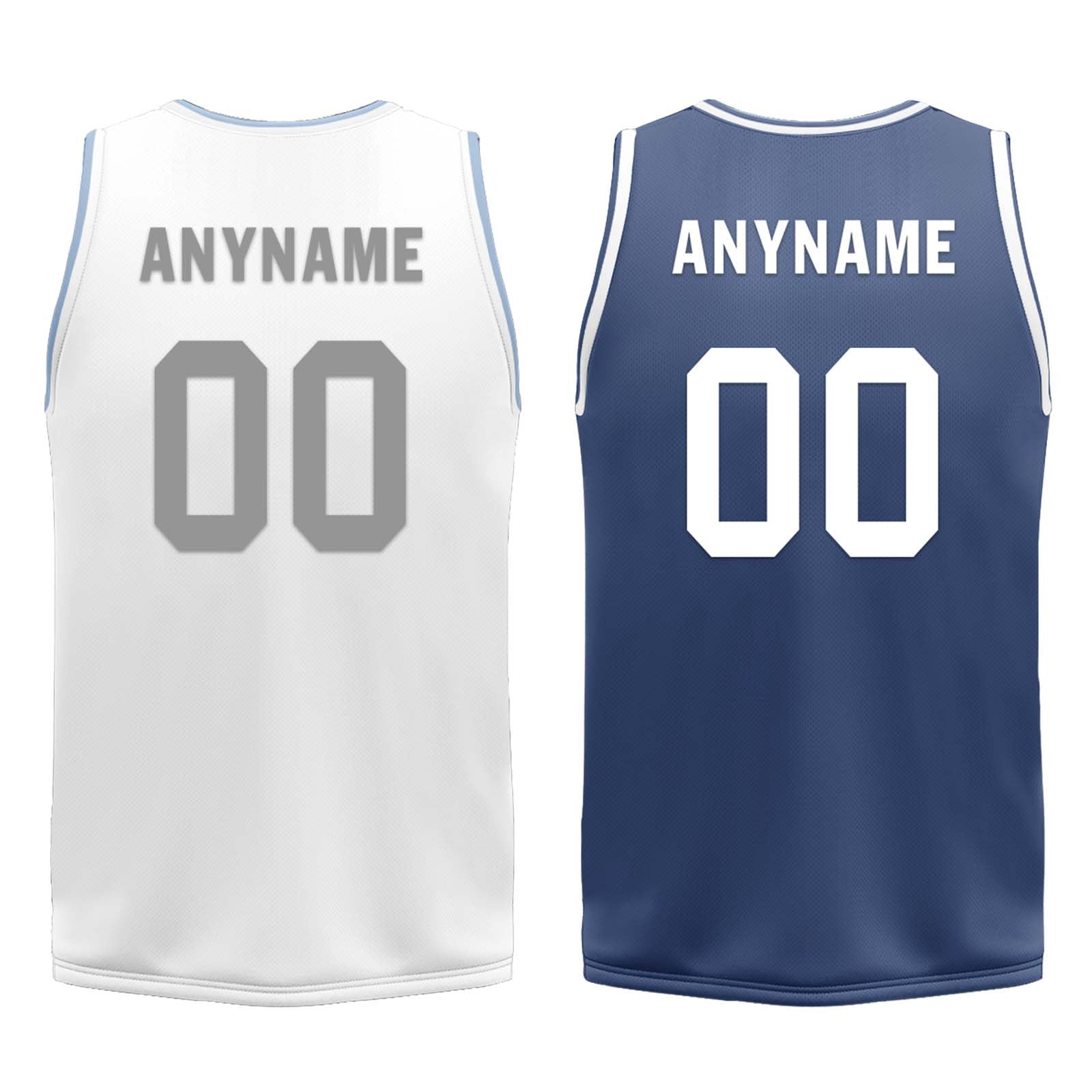 Custom White Gray Blue Dallas City Edition Personalized Reversible Basketball Set Sports Basketball Jersey BBJ01R-D0610-7
