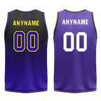 Custom Black Purple Los Angeles City Edition Personalized Reversible Basketball Set Sports Basketball Jersey BBJ01R-D0610-14