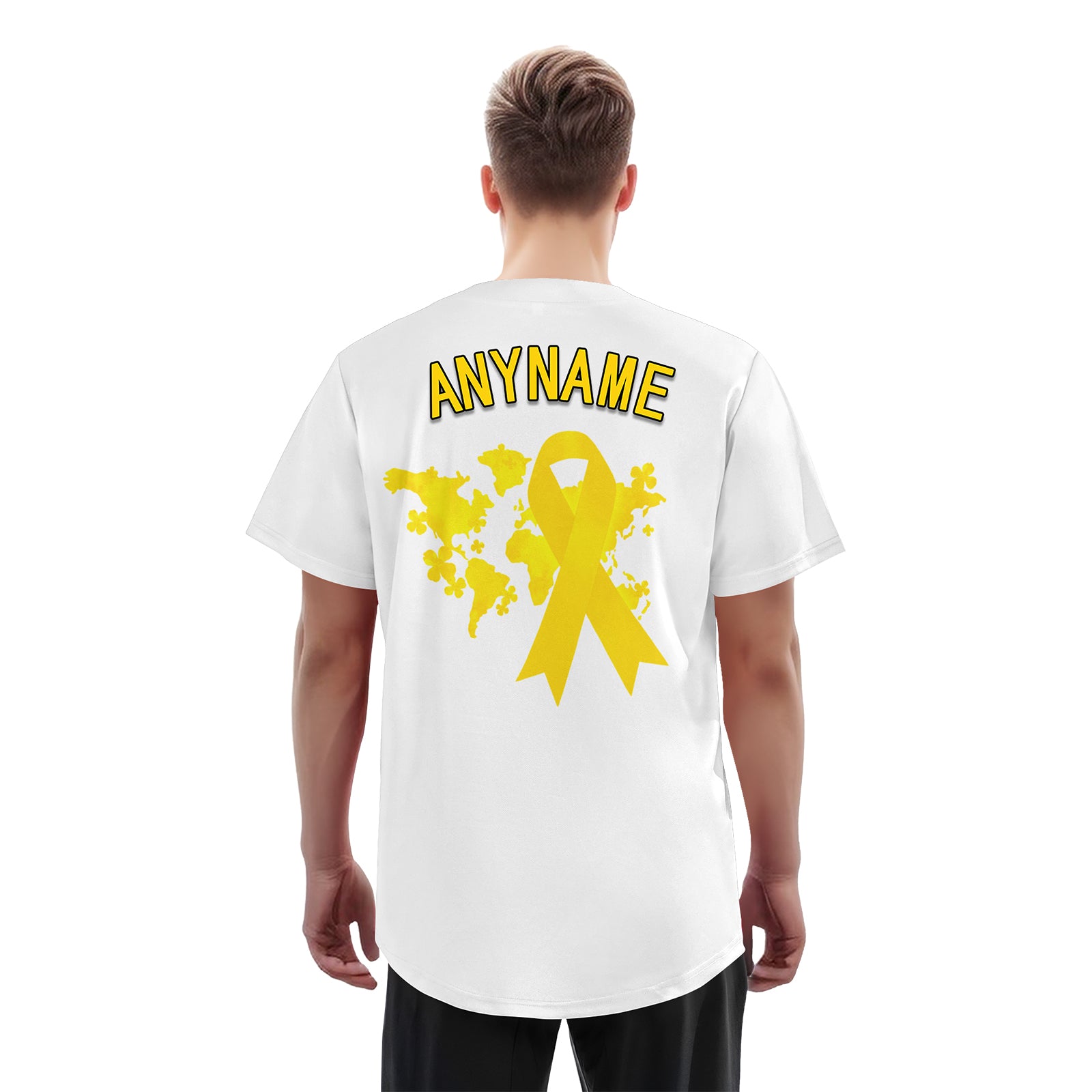 Custom White World Cancer Day Personalized Authentic Baseball Jersey BSBJ01-E06020-6