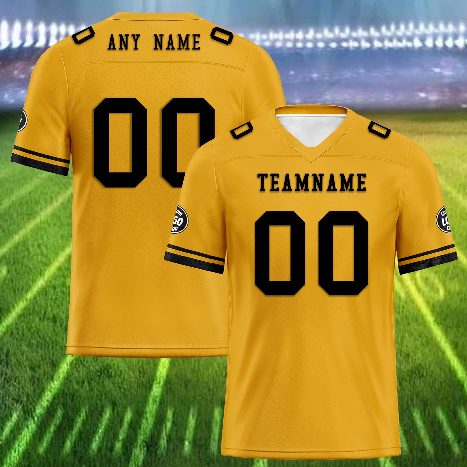 Custom Yellow Pittsburgh Personalized Authentic Football Jersey FBJ02-D020263-30