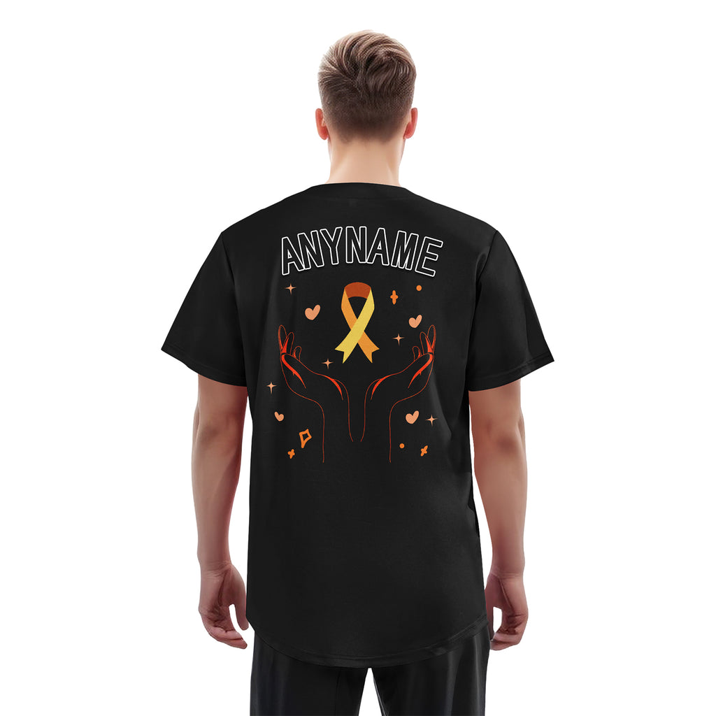 Custom Black World Cancer Day Personalized Authentic Baseball Jersey BSBJ01-E06020-4