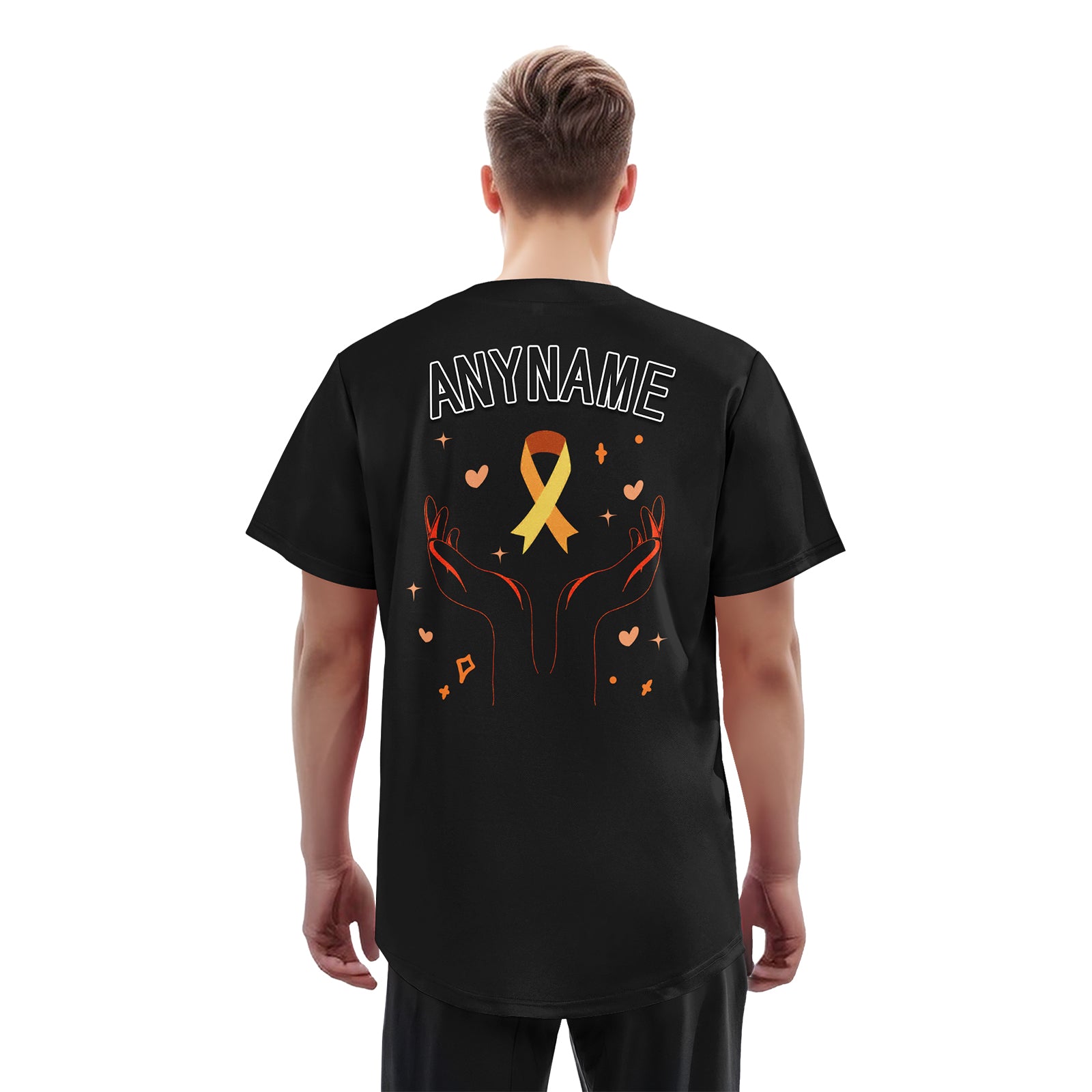 Custom Black World Cancer Day Personalized Authentic Baseball Jersey BSBJ01-E06020-4