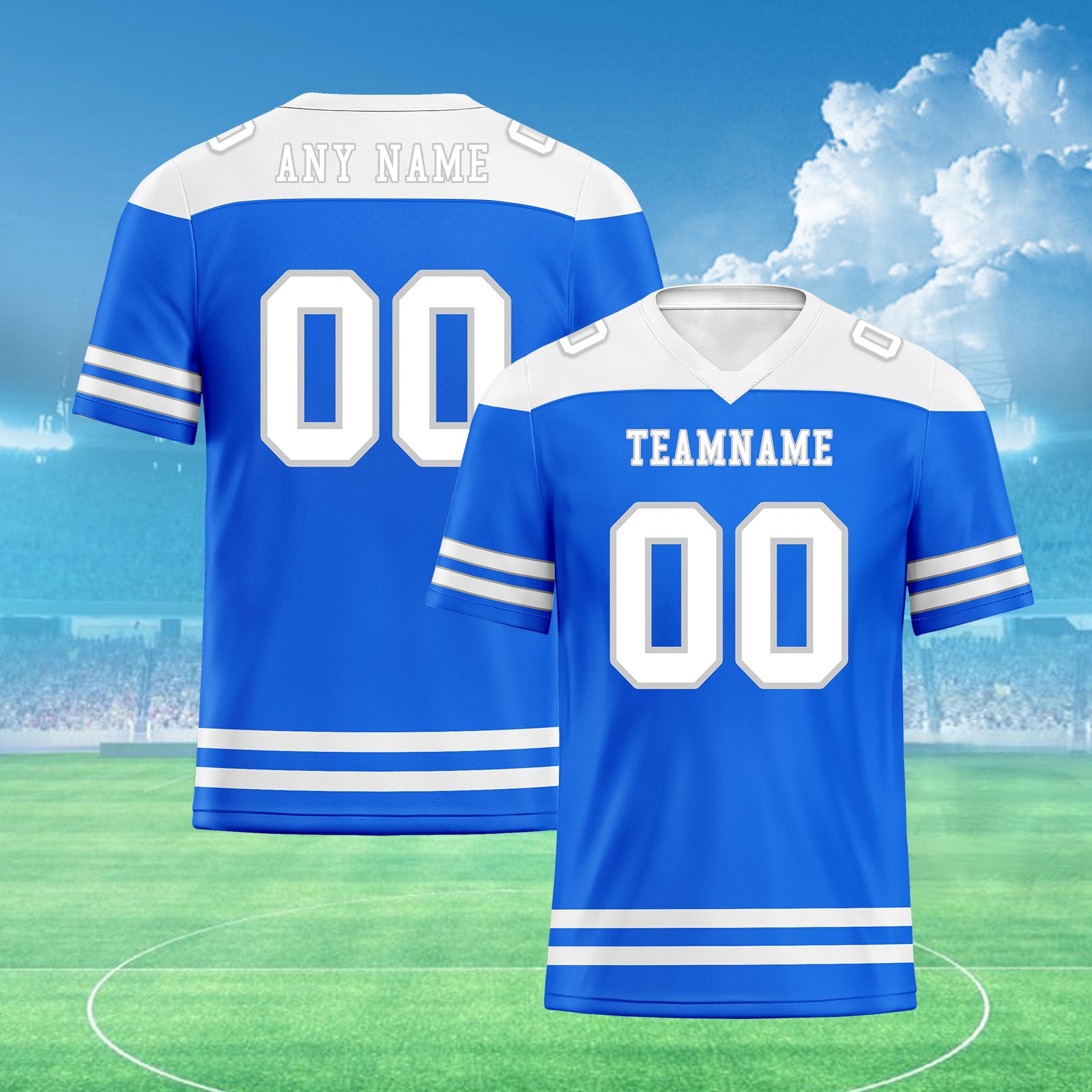 Custom Detroit Personalized Authentic Football Jersey FBJ02-E0607-24