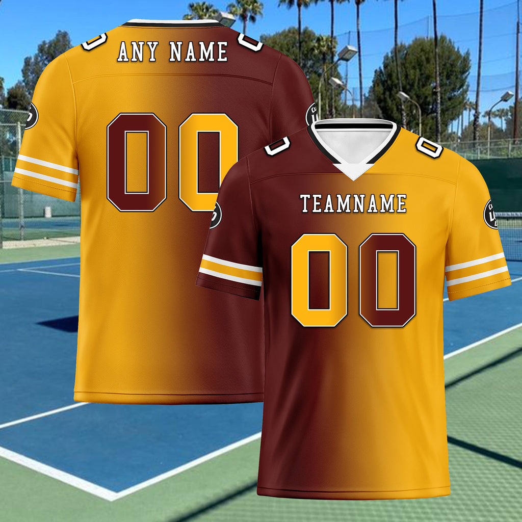 Custom Yellow Red Washington Personalized Authentic Football Jersey FBJ02-D028017-16