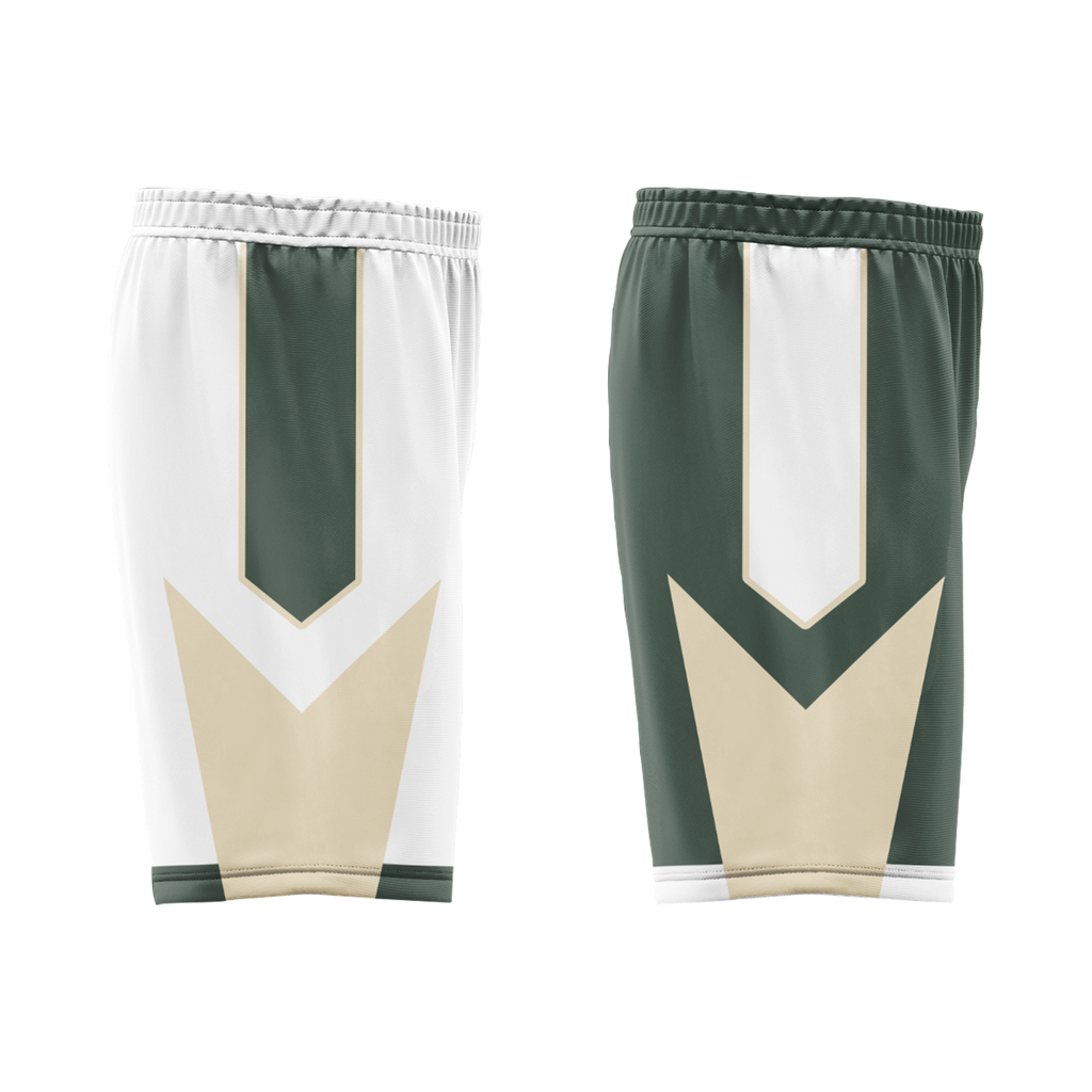 Custom White Green Classic Style Reversible Basketball Uniform Personalized COOLMAX BBJR-D017010