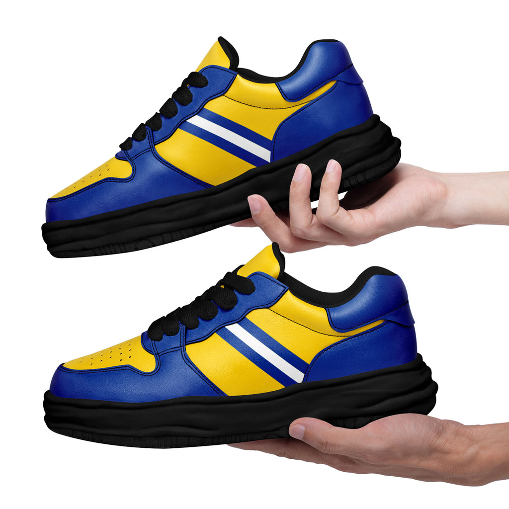 Custom Blue Yellow Los Angeles Shoes Personalized Sneaker FN032-D020389-15