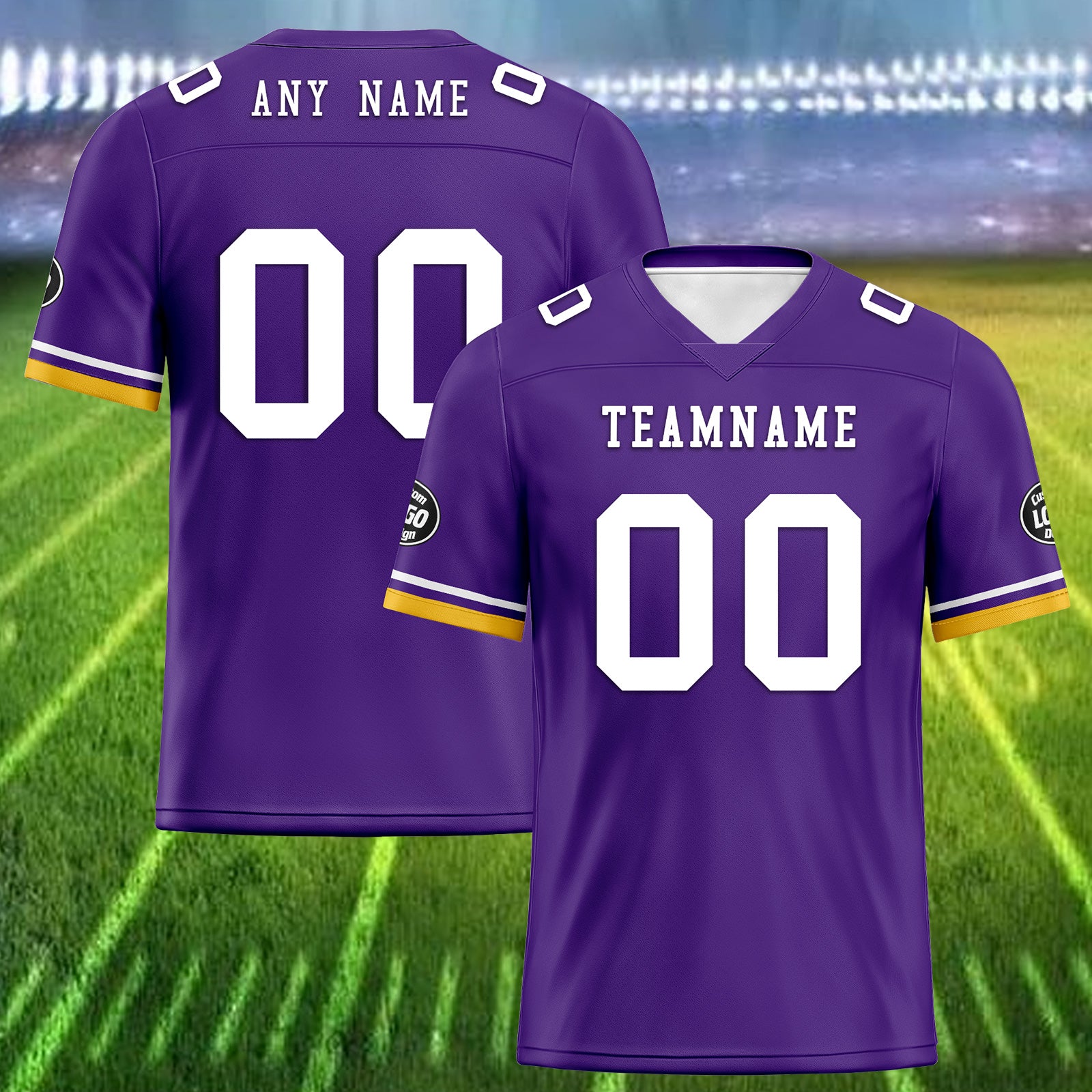 Custom Purple Minnesota Personalized Authentic Football Jersey FBJ02-D020263-17