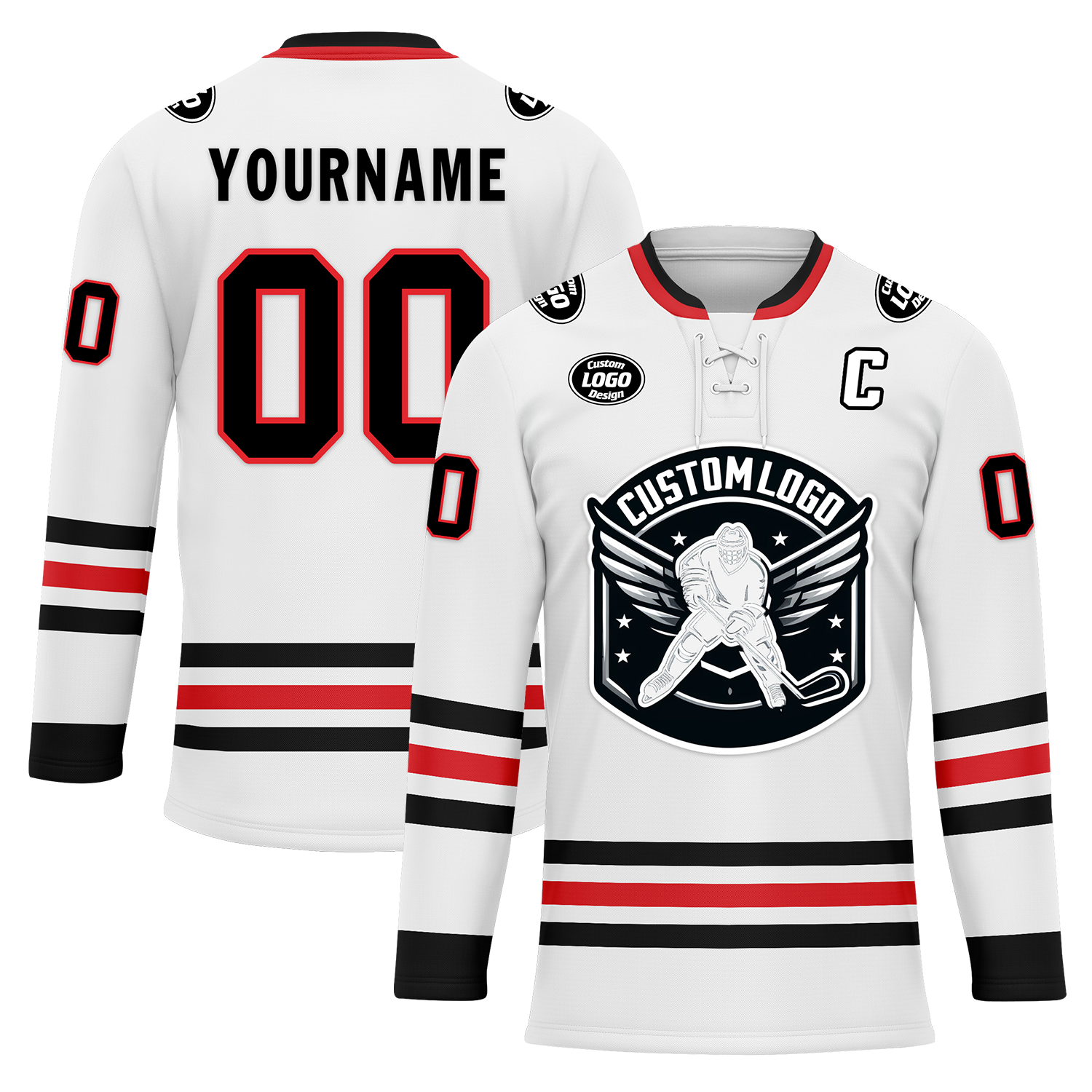 Custom White Personalized Hockey Jersey HCKJ01-D0a70be