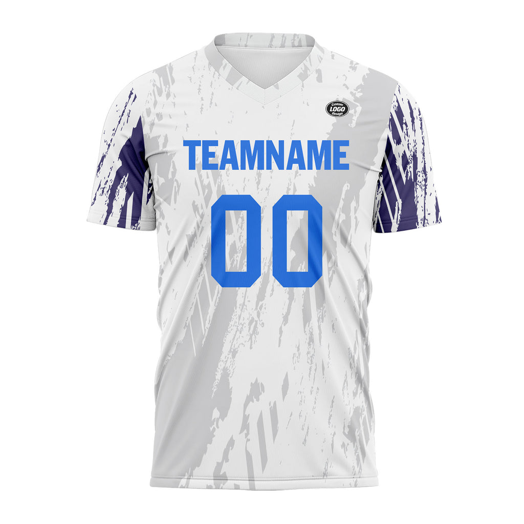 Custom White Gray Soccer Sets Jersey Personalized SCJ101-D28043