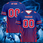 Custom Blue Red New York Personalized Authentic Football Jersey FBJ02-D023033-4