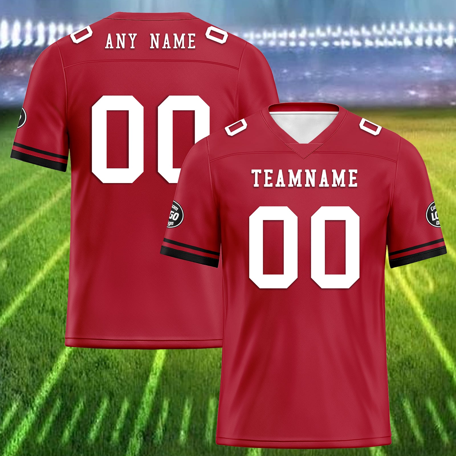 Custom Red Tampa Personalized Authentic Football Jersey FBJ02-D020263-29