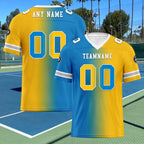 Custom Yellow Blue California Personalized Authentic Football Jersey FBJ02-D028017-27