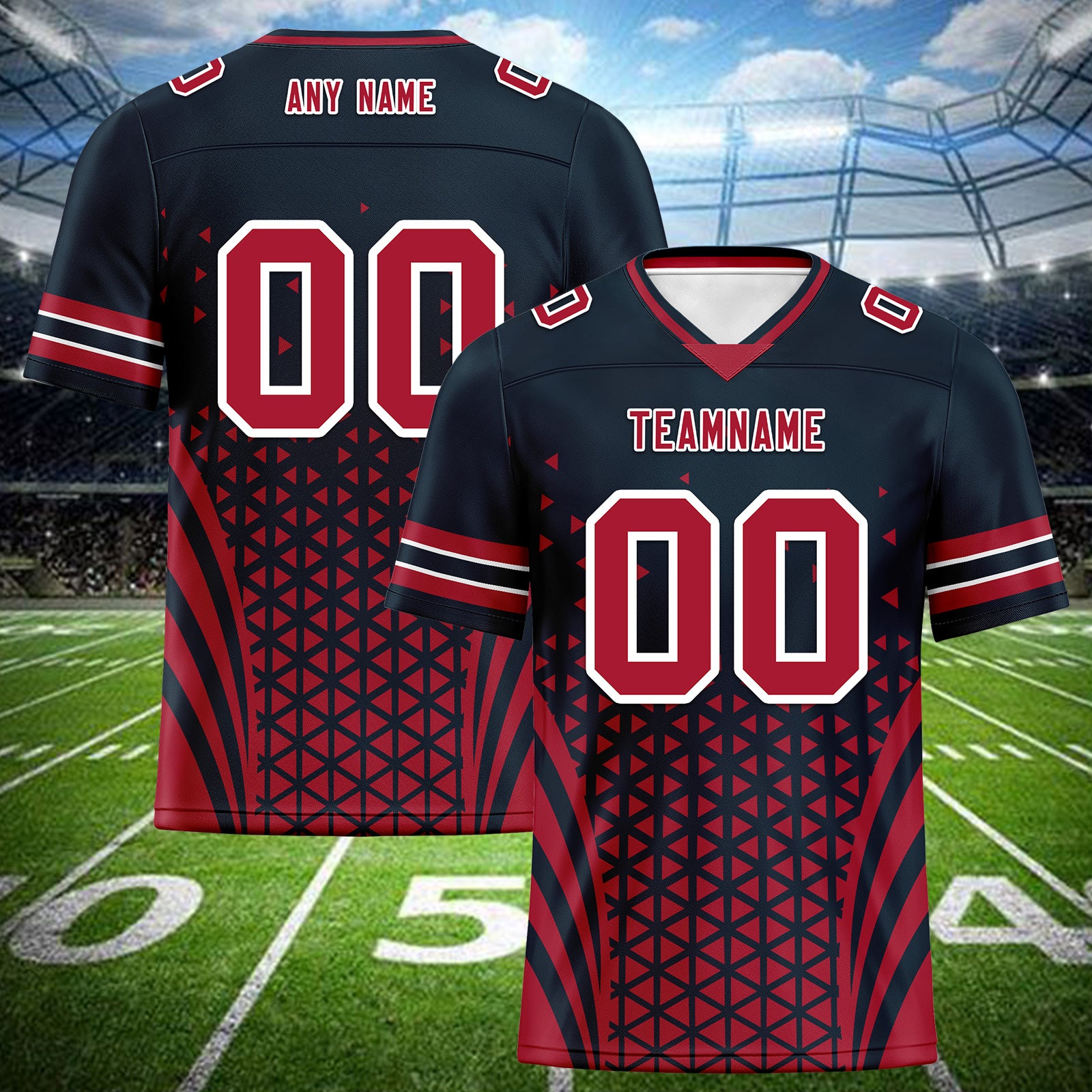 Custom Blue White Texas Personalized Authentic Football Jersey FBJ02-D023033-12