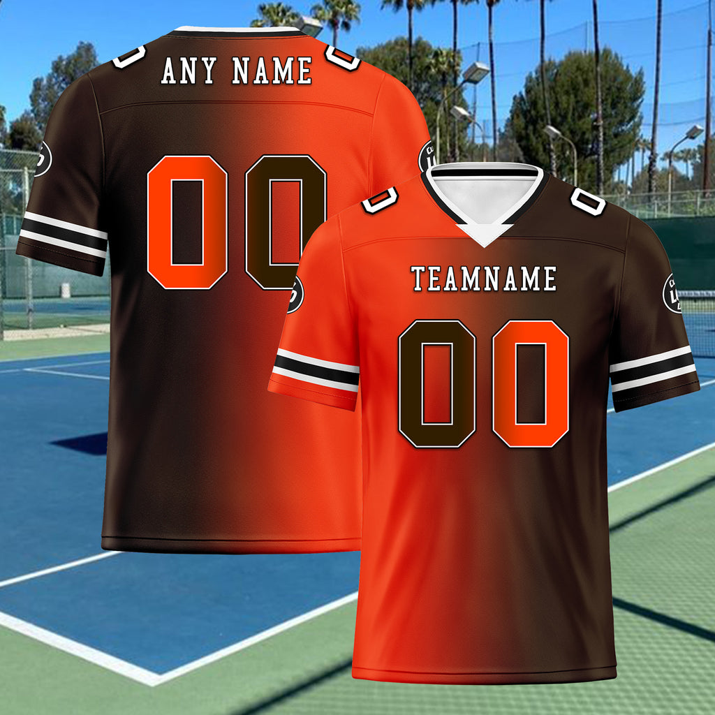 Custom Orange Brownish Red Ohio Personalized Authentic Football Jersey FBJ02-D028017-20