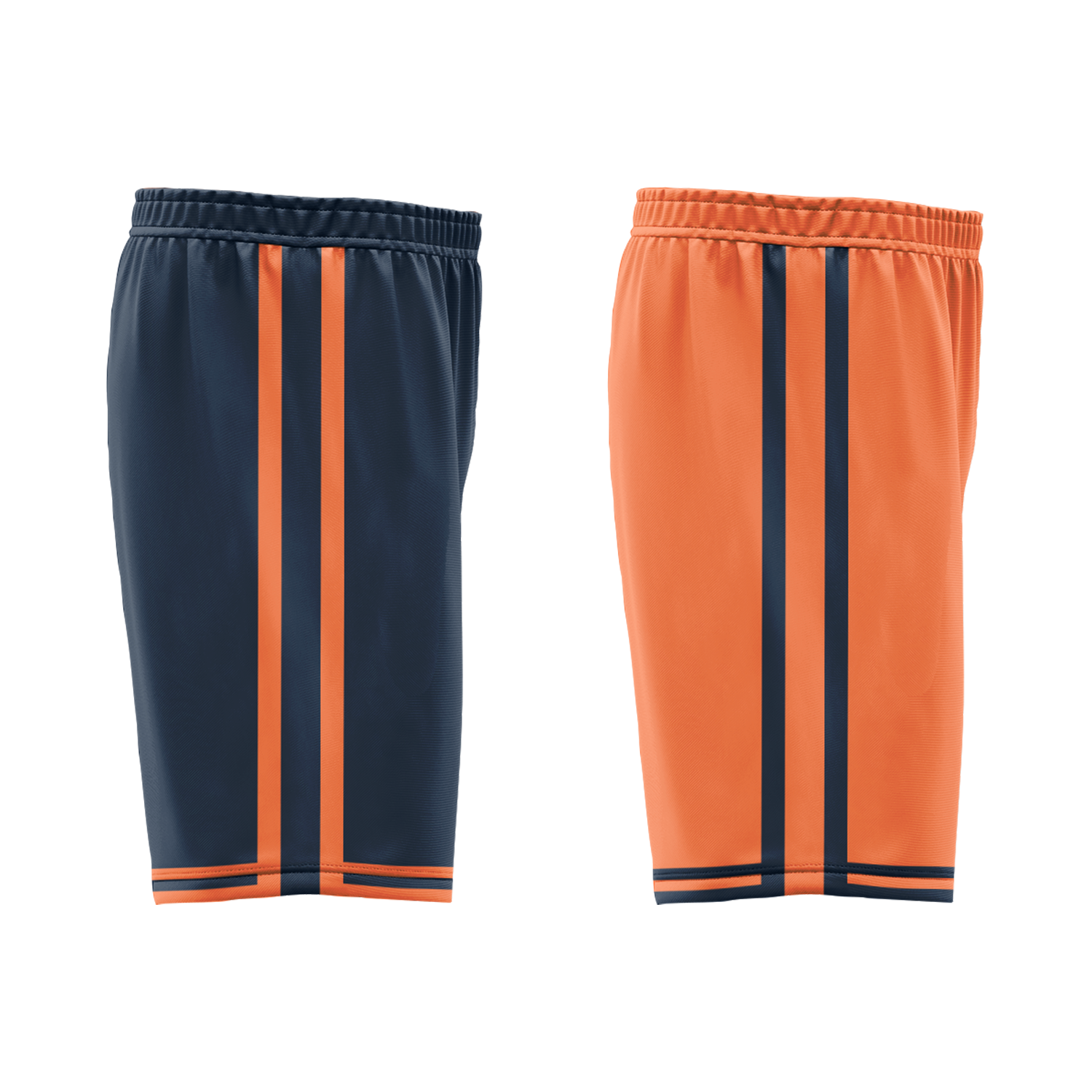 Custom Blue Orange Classic Style Reversible Basketball Uniform Personalized COOLMAX BBJR-D017015