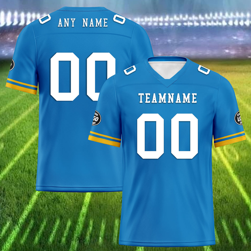 Custom Blue Yellow Los Angeles Football Jersey and Firesoul Sports Shoes Combo Offer Personalized Combo ZH-D020273-22