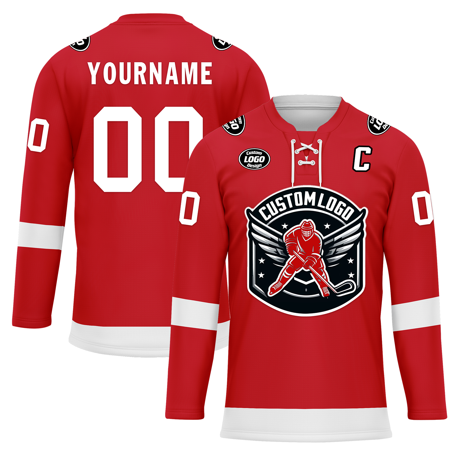 Custom Red White Personalized Hockey Jersey HCKJ01-D0a70ac