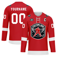 Custom Red White Personalized Hockey Jersey HCKJ01-D0a70ac