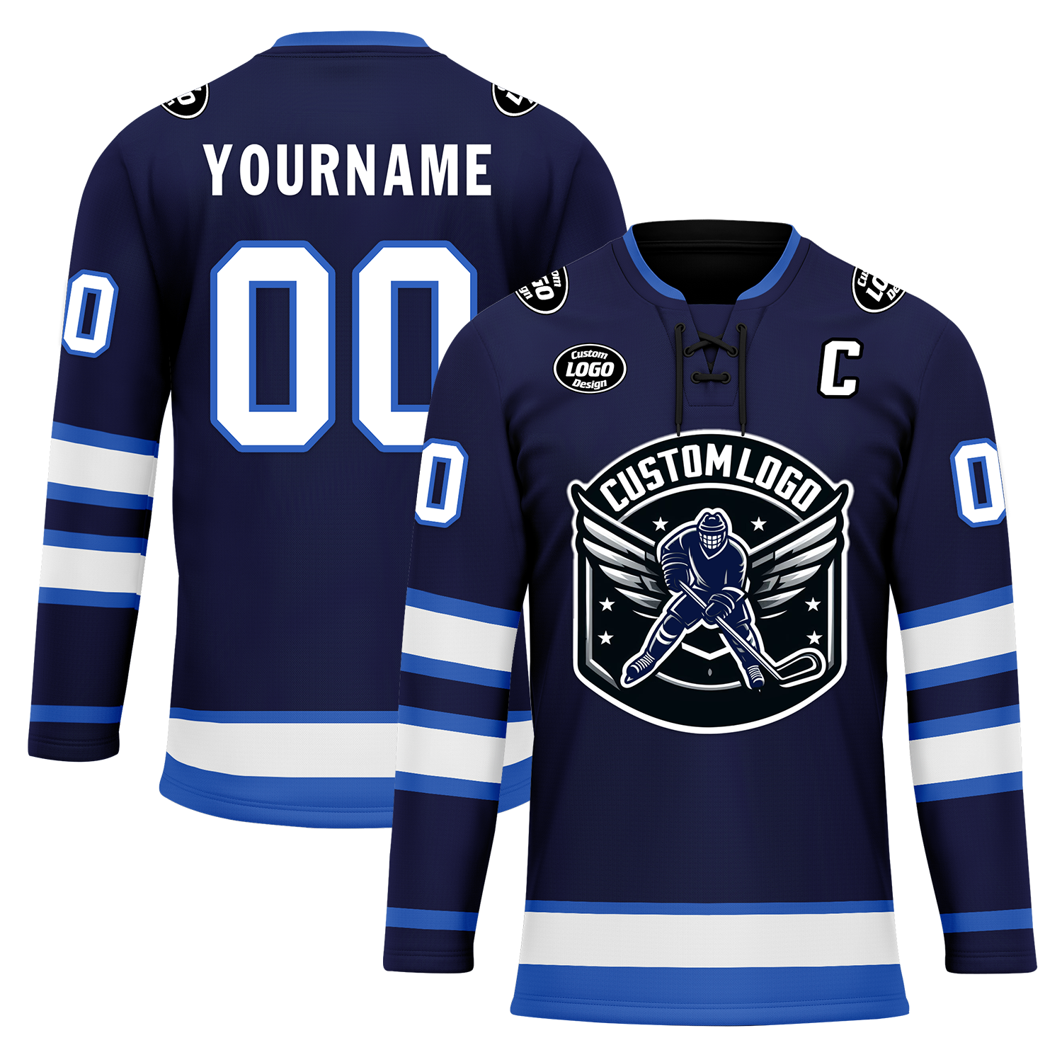 Custom Blue Personalized Hockey Jersey HCKJ01-D0a70d9