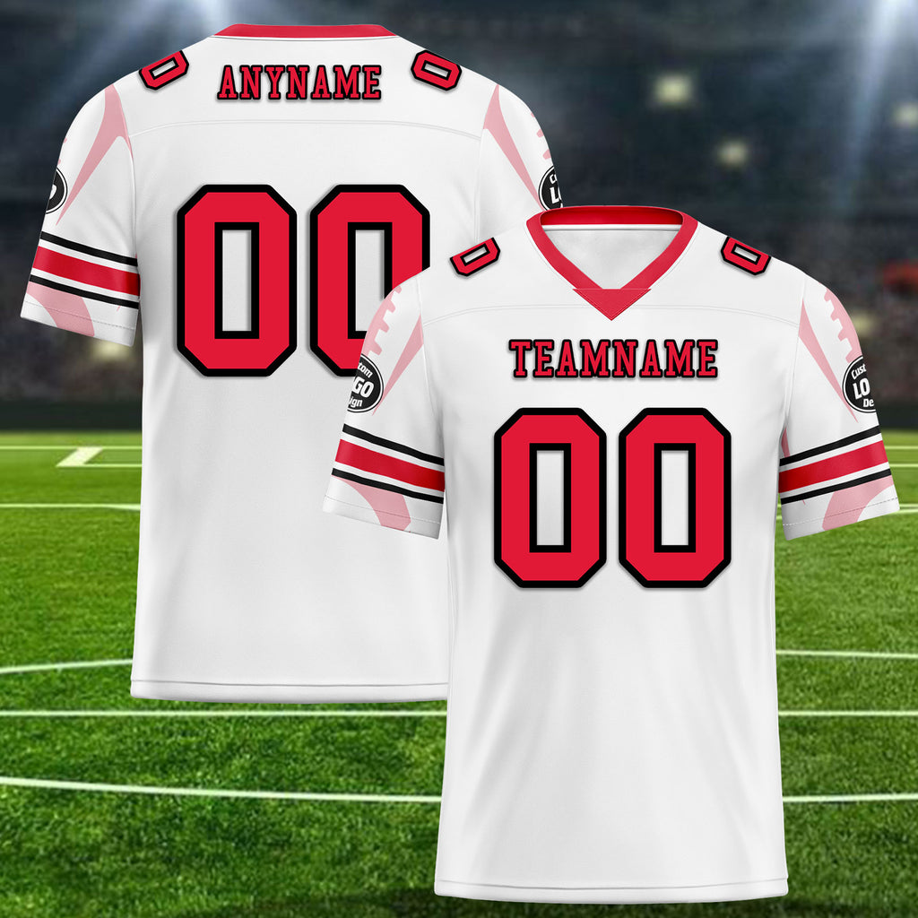 Custom White Red Kansas City Personalized Authentic Football Jersey FBJ02-D025033-18