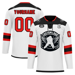 Custom White Black Personalized Hockey Jersey HCKJ01-D0a700c