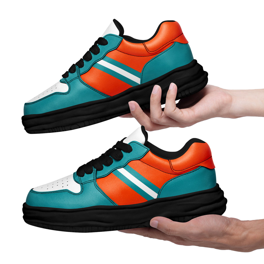 Custom Green Orange Miami Shoes Personalized Sneaker FN032-D020389-24