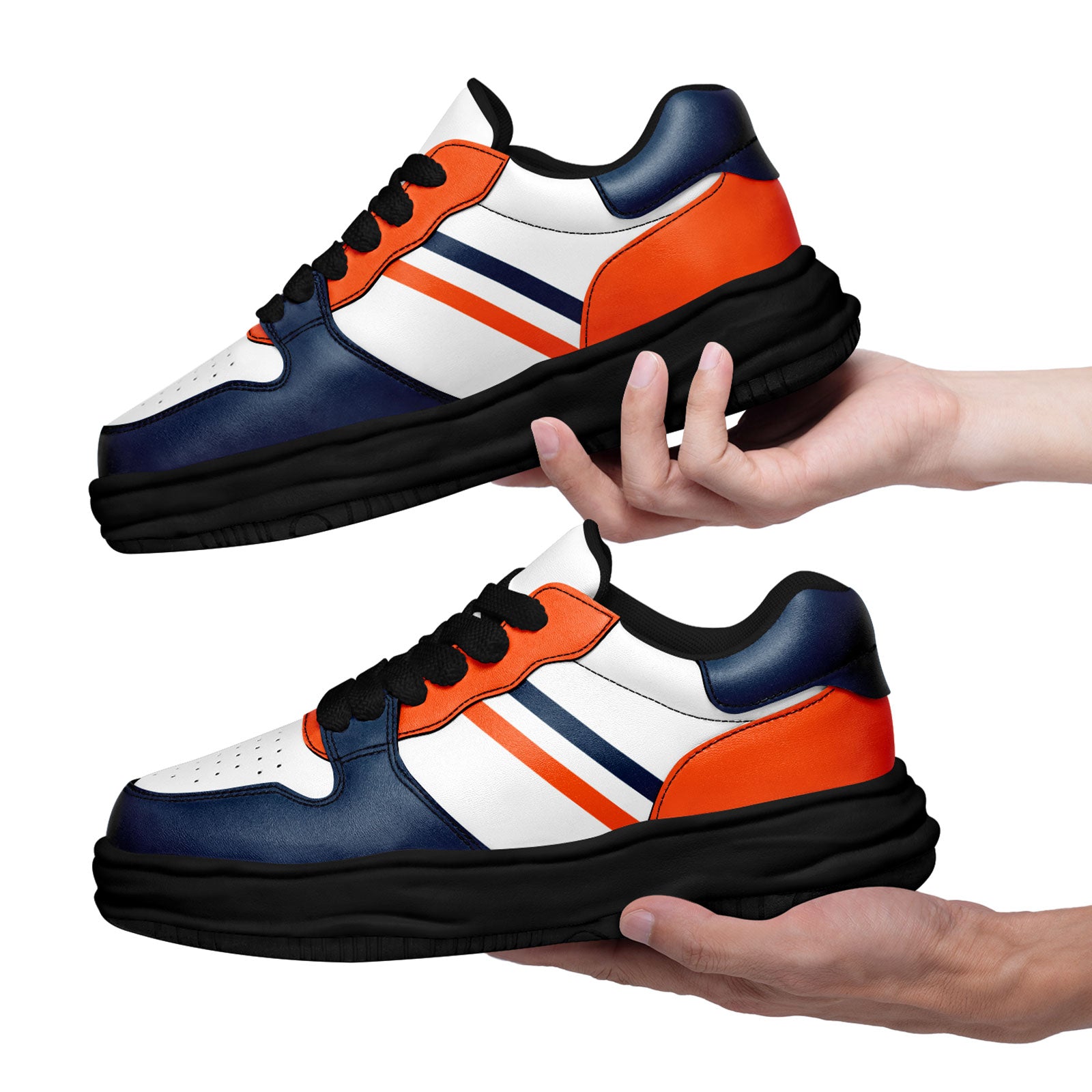 Custom Blue Orange Denver Shoes Personalized Sneaker FN032-D020389-10