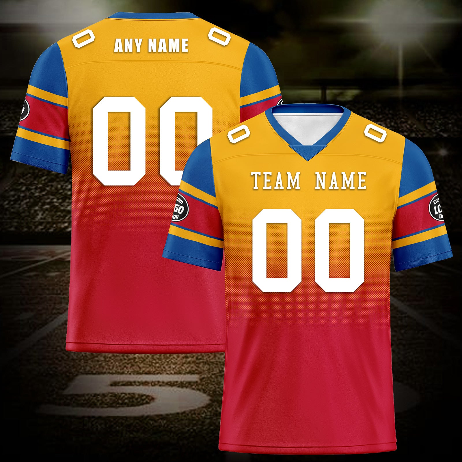 Custom Yellow Red Pittsburgh Football Jersey and Hat Combo Offer Personalized Combo ZH-D020326-30