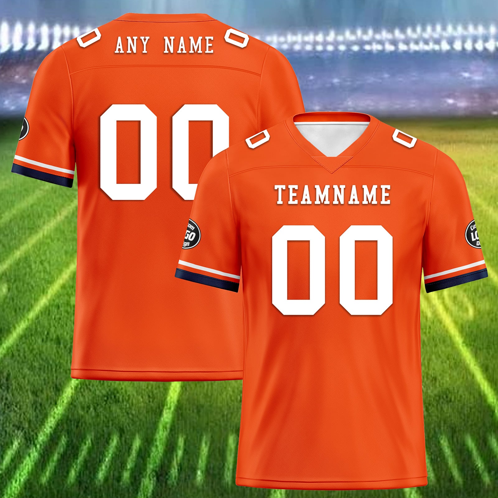 Custom Orange Denver Personalized Authentic Football Jersey FBJ02-D020263-10