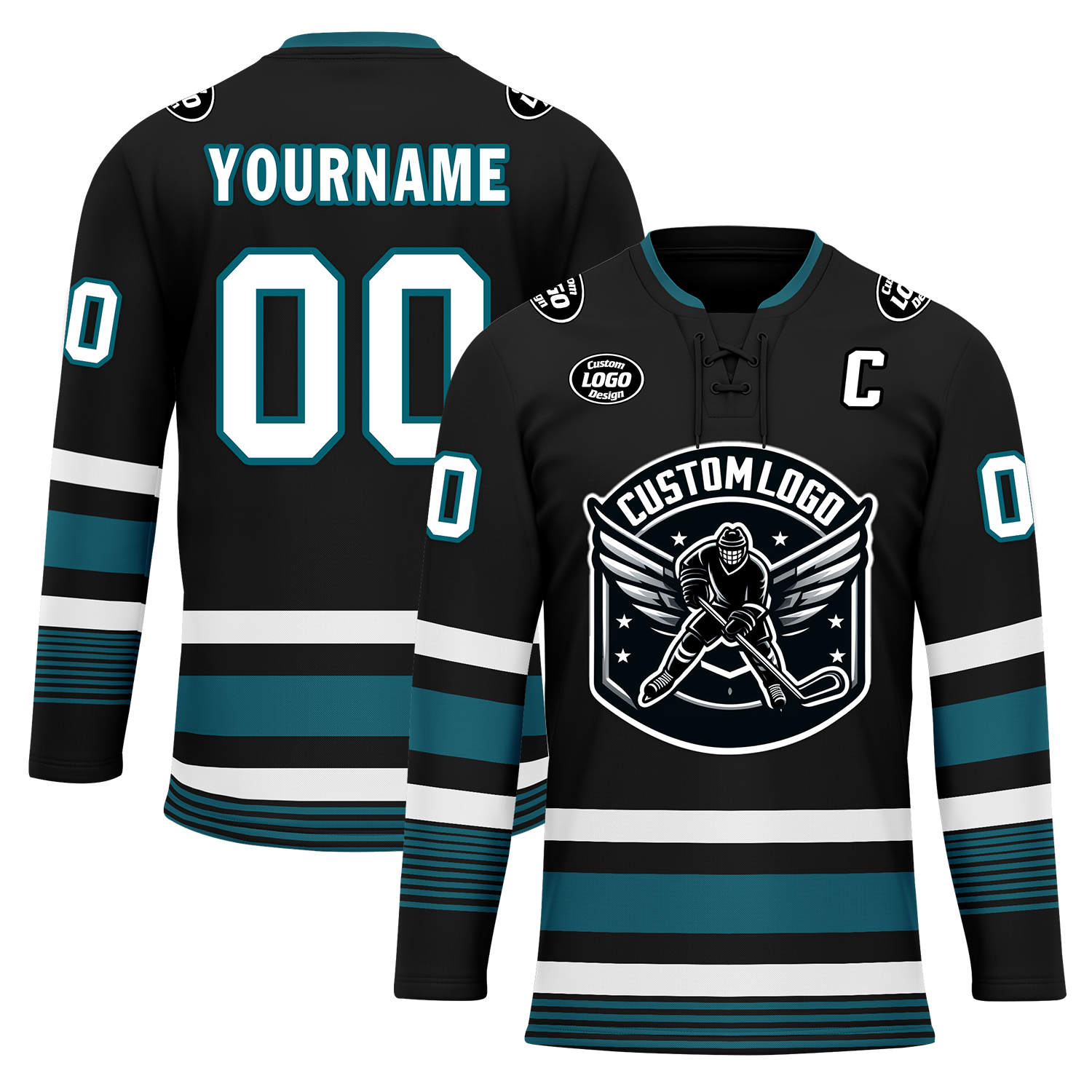 Custom Black Personalized Hockey Jersey HCKJ01-D0a70d0