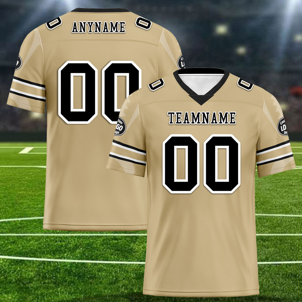 Custom Yellow New Orleans Personalized Authentic Football Jersey FBJ02-D025033-19