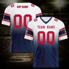 Custom White Blue New England Football Jersey and Hat Combo Offer Personalized Combo ZH-D020326-26