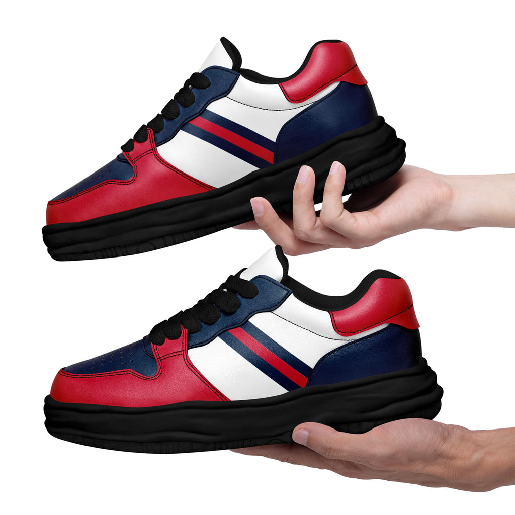 Custom Red Blue New England Shoes Personalized Sneaker FN032-D020389-26