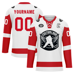 Custom White Red Personalized Hockey Jersey HCKJ01-D0a70ad