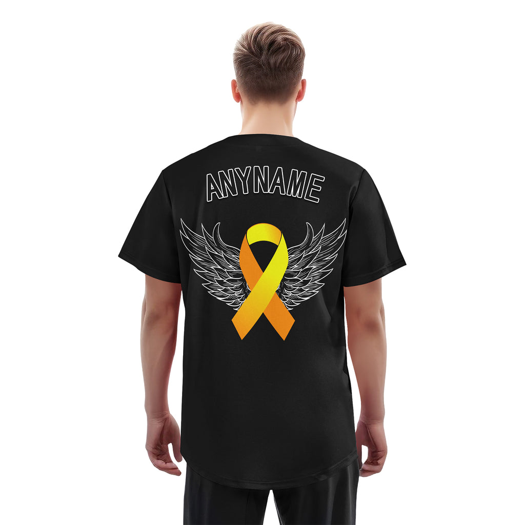 Custom Black World Cancer Day Personalized Authentic Baseball Jersey BSBJ01-E06020-16