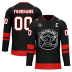 Custom Black Red Personalized Hockey Jersey HCKJ01-D0a700b