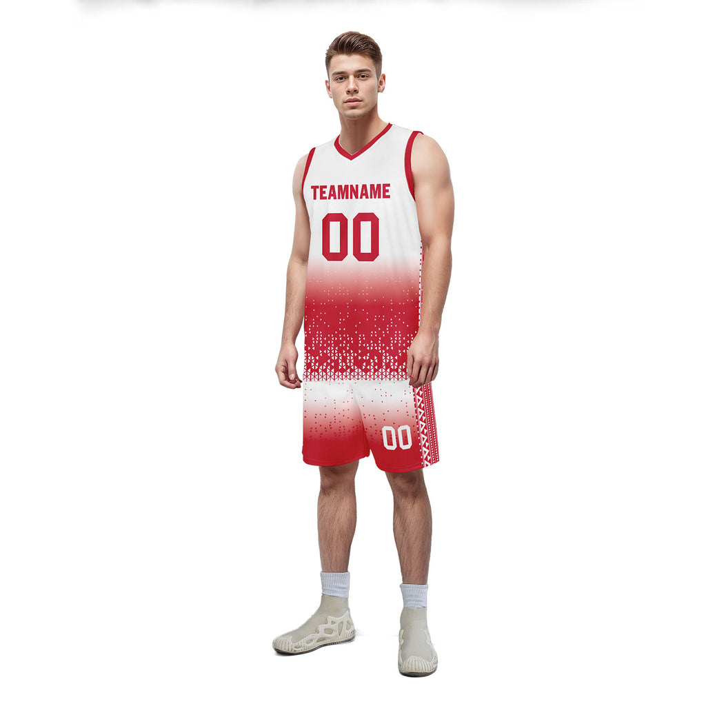 Custom White Red Fade Fashion Sports Uniform Basketball Jersey BBJ01-D020102-8