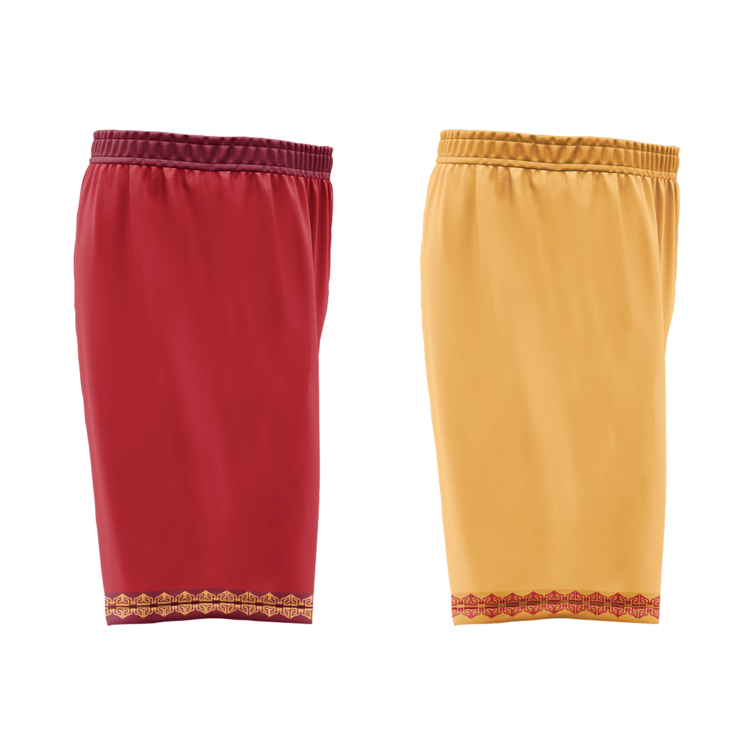 Custom Red Yellow Classic Style Reversible Basketball Uniform Personalized COOLMAX BBJR-D017011