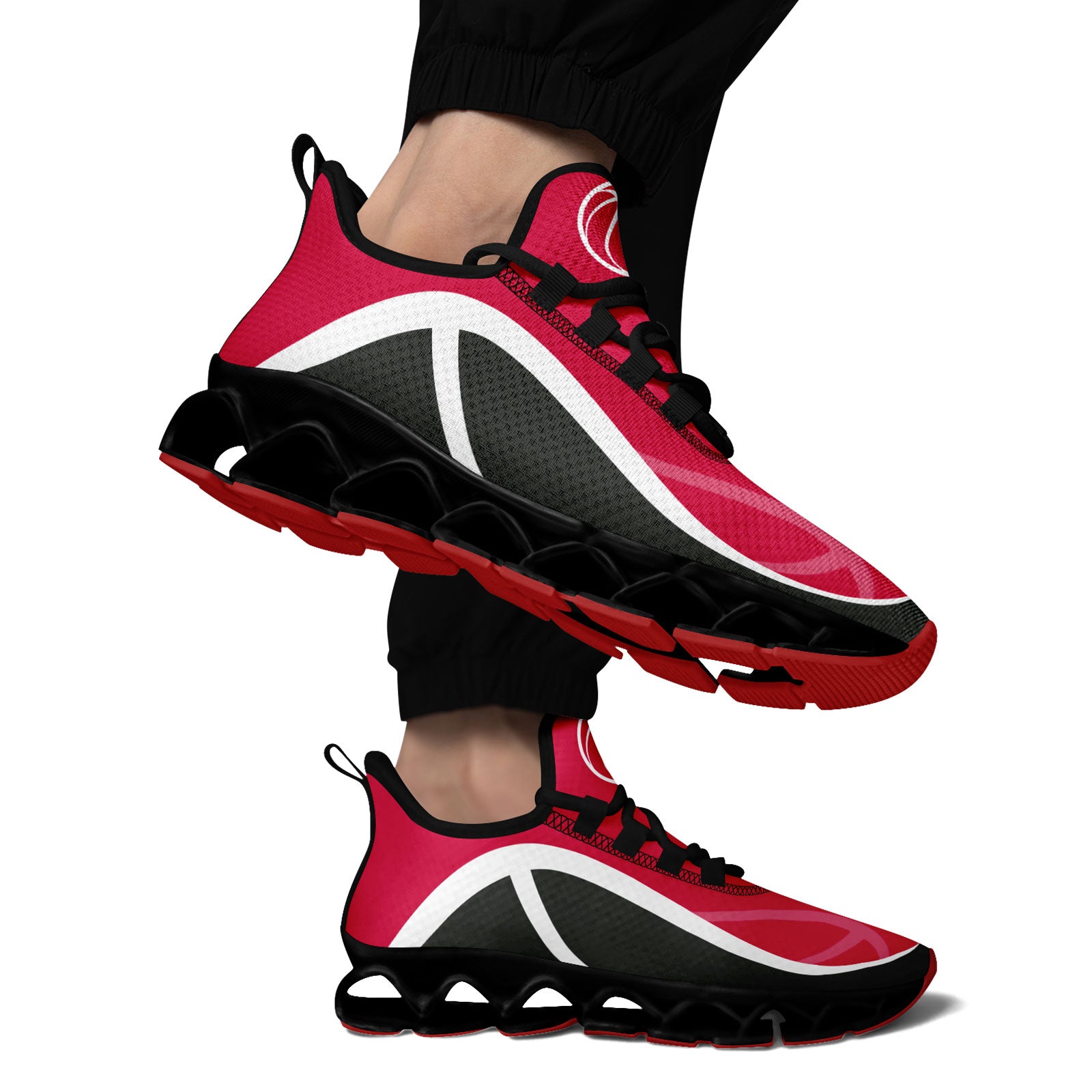Custom Red Gray Maxsoul Shoes Personalized Sneaker FN003XD-D020391-10