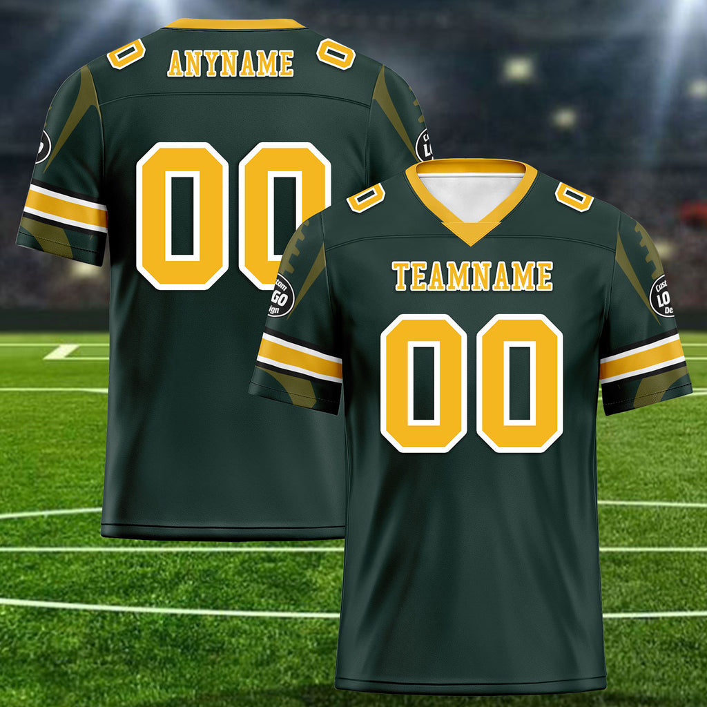 Custom Green Green Bay Football Jersey and Sports Shoes Combo Offer Personalized Combo ZH-D025008-13