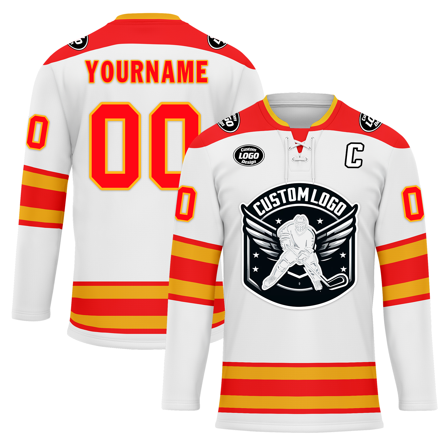 Custom White Red Personalized Hockey Jersey HCKJ01-D0a70cf
