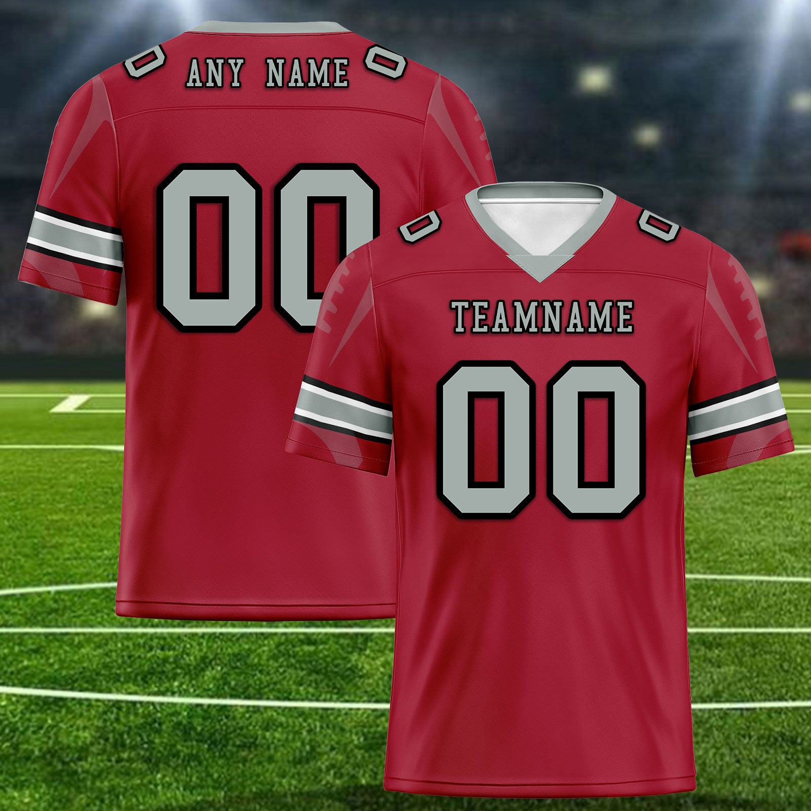 Custom Red Atlanta Personalized Authentic Football Jersey FBJ02-D025033-2