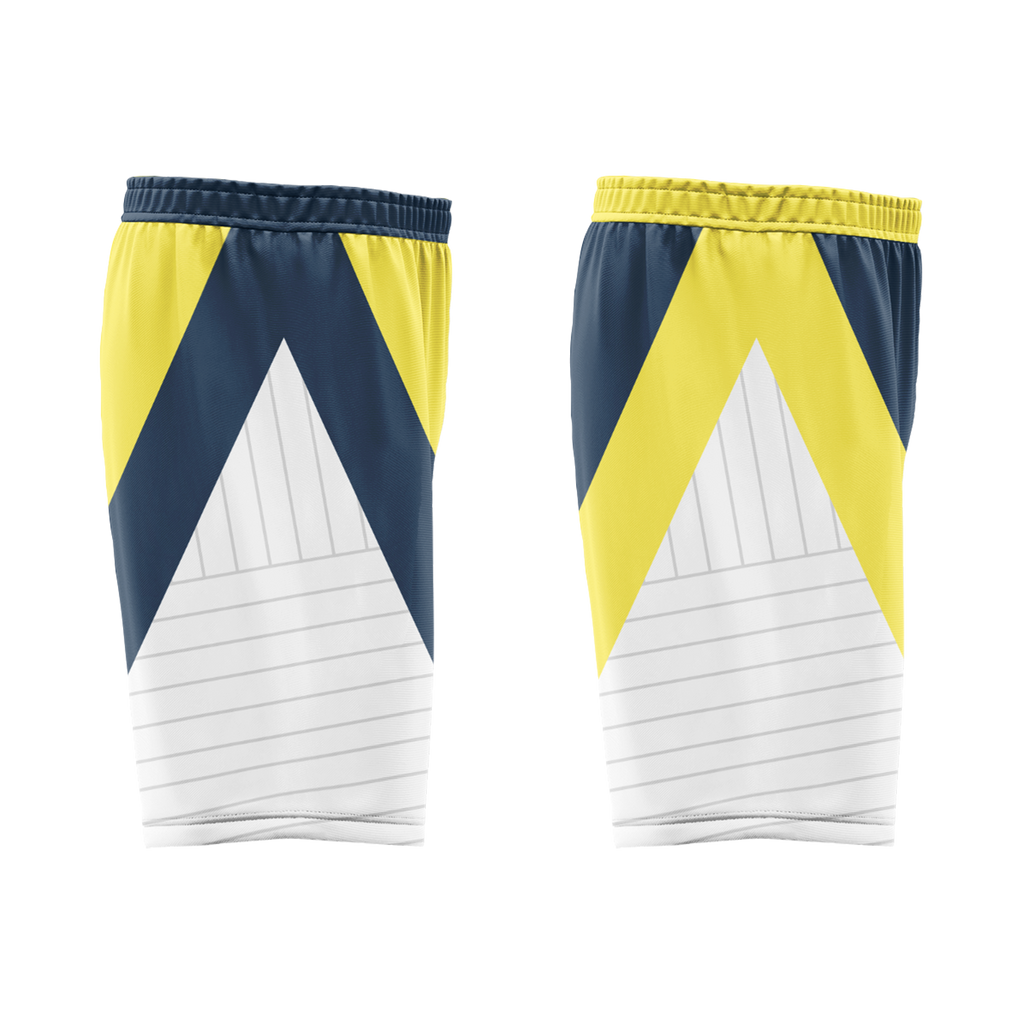 Custom Yellow Blue Classic Style Reversible Basketball Uniform Personalized COOLMAX BBJR-D017060