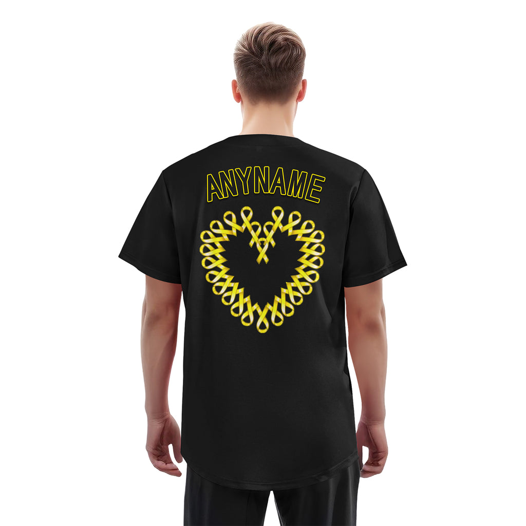 Custom Black World Cancer Day Personalized Authentic Baseball Jersey BSBJ01-E06020-9
