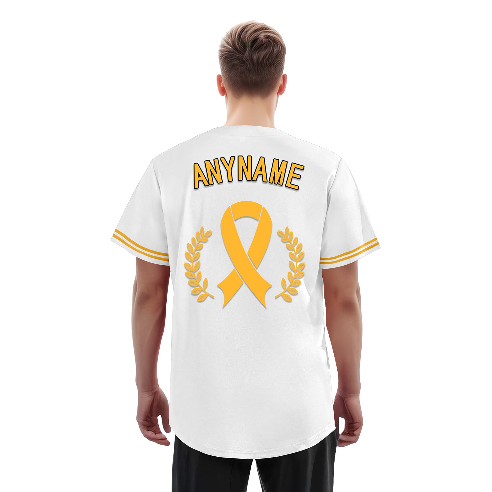 Custom White World Cancer Day Personalized Authentic Baseball Jersey BSBJ01-E06020-20
